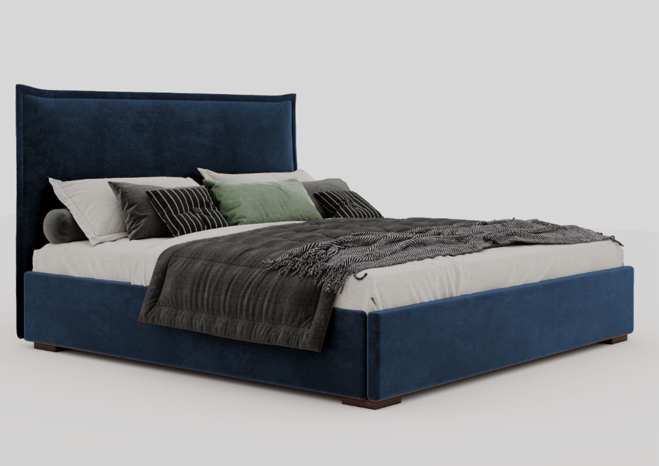 Granatowe łóżko 180x200cm